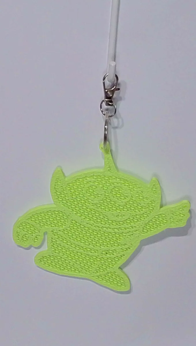 Neon Green Three-Eyed Alien Keychain — view 1 of 1
